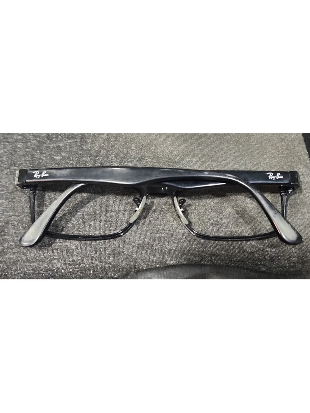 Ray Ban RB6238 2509 Black Metal Rectangle Eyeglasses 55-17 145 WHA